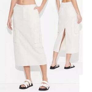 Wild‎ Fable Women's Cargo Maxi Skirt Light Beige Size XS